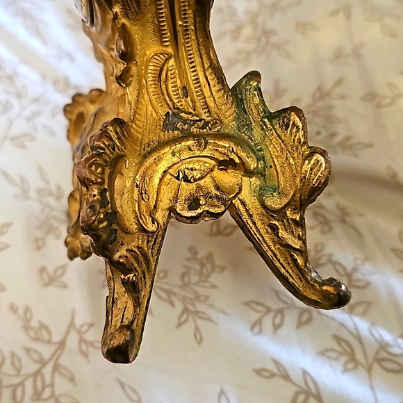 Art Nouveau Legged Gold Clock - Picture 8 of 8